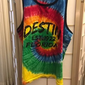 Pre-Owned Destin, FL Souvenir Tie Dye Tank T-shirt, Size XL